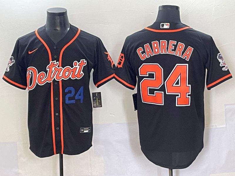 Men 2025 Detroit Tigers #24 Cabrera Black Joint Name Nike MLB Jersey style 9->detroit tigers->MLB Jersey